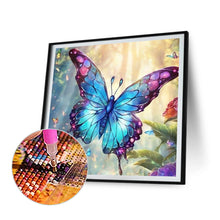 Load image into Gallery viewer, Colorful Glass Butterfly 30*30CM(Canvas) Full Round Drill Diamond Painting
