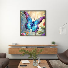 Load image into Gallery viewer, Colorful Glass Butterfly 30*30CM(Canvas) Full Round Drill Diamond Painting
