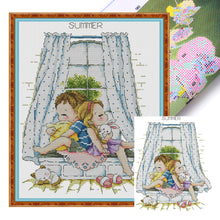 Load image into Gallery viewer, Four Seasons Window-Summer - 14CT Stamped Cross Stitch 29*36CM(Joy Sunday)
