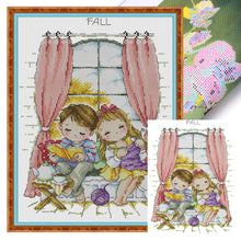 Load image into Gallery viewer, Four Seasons Window-Autumn - 14CT Stamped Cross Stitch 27*36CM(Joy Sunday)
