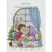 Load image into Gallery viewer, Four Seasons Window-Winter - 14CT Stamped Cross Stitch 29X38CM(Joy Sunday)
