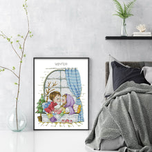 Load image into Gallery viewer, Four Seasons Window-Winter - 14CT Stamped Cross Stitch 29X38CM(Joy Sunday)

