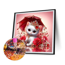 Load image into Gallery viewer, Royal White Cat With Roses 30*30CM(Canvas) Full Round Drill Diamond Painting
