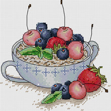 Load image into Gallery viewer, Fruit Oatmeal Tea - 14CT Stamped Cross Stitch 20*19CM(Joy Sunday)
