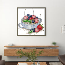 Load image into Gallery viewer, Fruit Oatmeal Tea - 14CT Stamped Cross Stitch 20*19CM(Joy Sunday)
