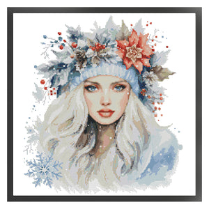 Winter Angel - 14CT Stamped Cross Stitch 44*44CM(Joy Sunday)