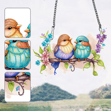 Load image into Gallery viewer, Single Side Bird 5 D Diamond Art Hanging Pendant for Wall Decor (Bird on Branch)
