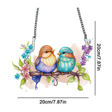 Load image into Gallery viewer, Single Side Bird 5 D Diamond Art Hanging Pendant for Wall Decor (Bird on Branch)
