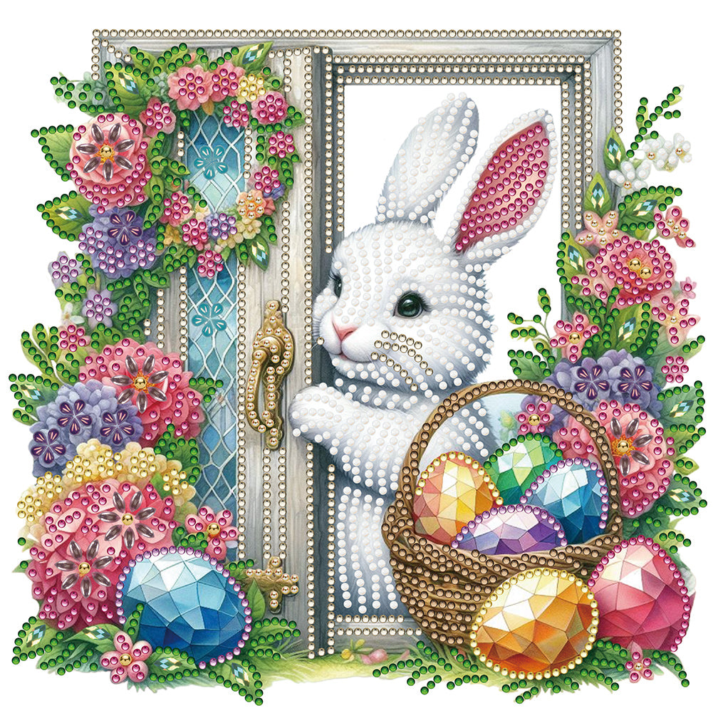 Garden Rabbit 30*30CM(Canvas) Partial Special Shaped Drill Diamond Painting