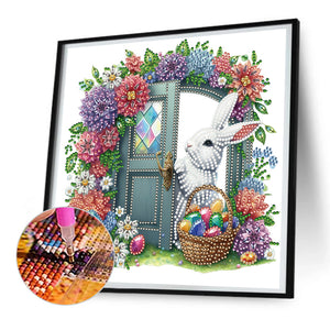 Garden Rabbit 30*30CM(Canvas) Partial Special Shaped Drill Diamond Painting