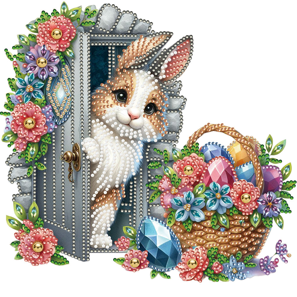 Garden Rabbit 30*30CM(Canvas) Partial Special Shaped Drill Diamond Painting