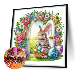 Garden Rabbit 30*30CM(Canvas) Partial Special Shaped Drill Diamond Painting