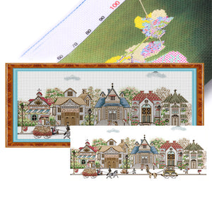 Street View(5) - 14CT Stamped Cross Stitch 70*33CM(Joy Sunday)