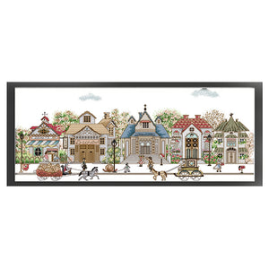 Street View(5) - 14CT Stamped Cross Stitch 70*33CM(Joy Sunday)