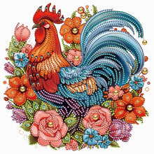 Load image into Gallery viewer, Flower Rooster 30*30CM(Canvas) Partial Special Shaped Drill Diamond Painting
