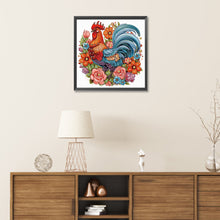 Load image into Gallery viewer, Flower Rooster 30*30CM(Canvas) Partial Special Shaped Drill Diamond Painting
