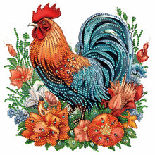 Load image into Gallery viewer, Flower Rooster 30*30CM(Canvas) Partial Special Shaped Drill Diamond Painting
