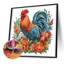 Load image into Gallery viewer, Flower Rooster 30*30CM(Canvas) Partial Special Shaped Drill Diamond Painting
