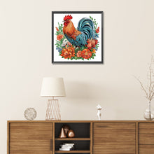 Load image into Gallery viewer, Flower Rooster 30*30CM(Canvas) Partial Special Shaped Drill Diamond Painting
