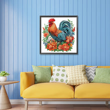 Load image into Gallery viewer, Flower Rooster 30*30CM(Canvas) Partial Special Shaped Drill Diamond Painting
