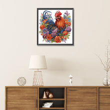 Load image into Gallery viewer, Flower Rooster 30*30CM(Canvas) Partial Special Shaped Drill Diamond Painting
