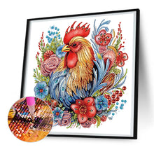 Load image into Gallery viewer, Flower Rooster 30*30CM(Canvas) Partial Special Shaped Drill Diamond Painting
