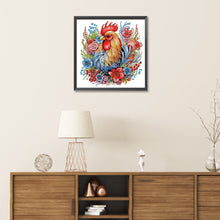 Load image into Gallery viewer, Flower Rooster 30*30CM(Canvas) Partial Special Shaped Drill Diamond Painting
