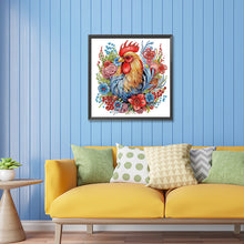 Load image into Gallery viewer, Flower Rooster 30*30CM(Canvas) Partial Special Shaped Drill Diamond Painting
