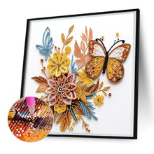 Load image into Gallery viewer, Flowers And Butterflies Paper Painting 30*30CM(Canvas) Partial Special Shaped Drill Diamond Painting
