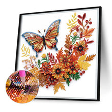 Load image into Gallery viewer, Flowers And Butterflies Paper Painting 30*30CM(Canvas) Partial Special Shaped Drill Diamond Painting
