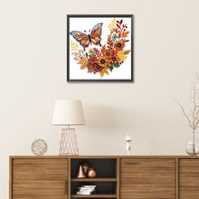 Load image into Gallery viewer, Flowers And Butterflies Paper Painting 30*30CM(Canvas) Partial Special Shaped Drill Diamond Painting
