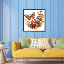 Load image into Gallery viewer, Flowers And Butterflies Paper Painting 30*30CM(Canvas) Partial Special Shaped Drill Diamond Painting
