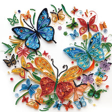 Load image into Gallery viewer, Flowers And Butterflies Paper Painting 30*30CM(Canvas) Partial Special Shaped Drill Diamond Painting
