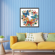 Load image into Gallery viewer, Flowers And Butterflies Paper Painting 30*30CM(Canvas) Partial Special Shaped Drill Diamond Painting
