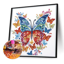 Load image into Gallery viewer, Flowers And Butterflies Paper Painting 30*30CM(Canvas) Partial Special Shaped Drill Diamond Painting
