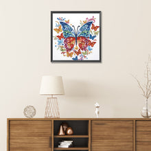 Load image into Gallery viewer, Flowers And Butterflies Paper Painting 30*30CM(Canvas) Partial Special Shaped Drill Diamond Painting
