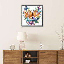 Load image into Gallery viewer, Flowers And Butterflies Paper Painting 30*30CM(Canvas) Partial Special Shaped Drill Diamond Painting
