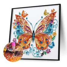 Load image into Gallery viewer, Flowers And Butterflies Paper Painting 30*30CM(Canvas) Partial Special Shaped Drill Diamond Painting
