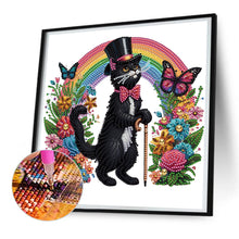 Load image into Gallery viewer, Personalized Black Cat 30*30CM(Canvas) Partial Special Shaped Drill Diamond Painting
