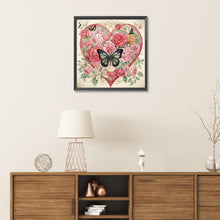 Load image into Gallery viewer, Love Butterfly Rose 30*30CM(Canvas) Partial Special Shaped Drill Diamond Painting
