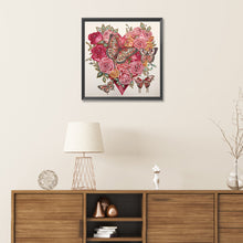 Load image into Gallery viewer, Love Butterfly Rose 30*30CM(Canvas) Partial Special Shaped Drill Diamond Painting
