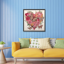 Load image into Gallery viewer, Love Butterfly Rose 30*30CM(Canvas) Partial Special Shaped Drill Diamond Painting
