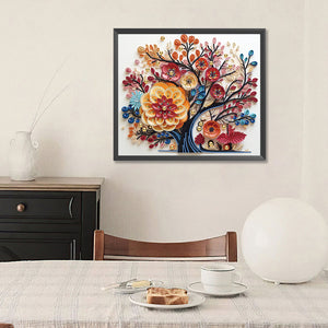 Tree Of Life Paper Painting 35*30CM(Canvas) Partial Special Shaped Drill Diamond Painting