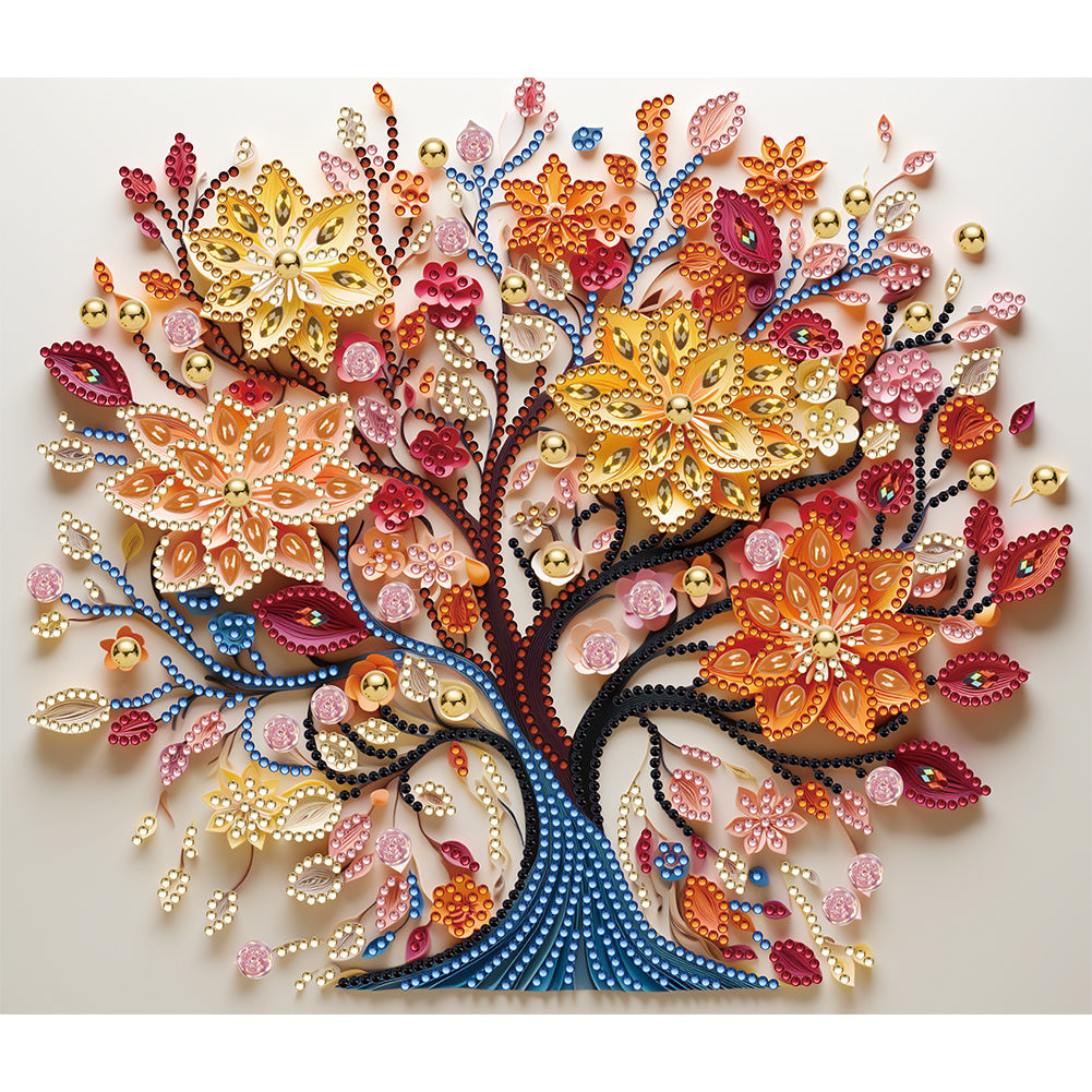 Tree Of Life Paper Painting 35*30CM(Canvas) Partial Special Shaped Drill Diamond Painting