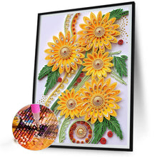 Load image into Gallery viewer, Flower Quill Painting 30*40CM(Canvas) Partial Special Shaped Drill Diamond Painting
