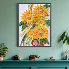 Load image into Gallery viewer, Flower Quill Painting 30*40CM(Canvas) Partial Special Shaped Drill Diamond Painting
