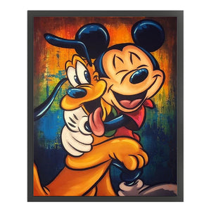 Mickey And Pluto - 11CT Stamped Cross Stitch 40*50CM