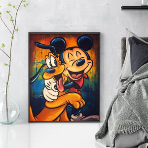 Mickey And Pluto - 11CT Stamped Cross Stitch 40*50CM