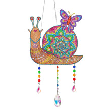 Load image into Gallery viewer, Animal Wind Chimes Snail Butterfly Diamond Crystal Painting Ornament Wall Decor
