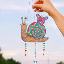 Load image into Gallery viewer, Animal Wind Chimes Snail Butterfly Diamond Crystal Painting Ornament Wall Decor
